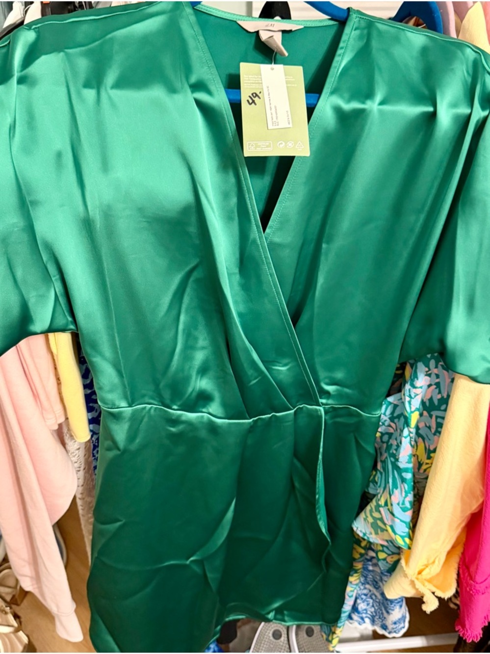 Emerald Satin Wrap Romper - Women Intimates & Sleepwear